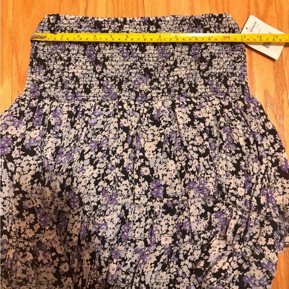 NEW! FREE PEOPLE Crinkle Pleat CONVERTIBLE ASYMETRICAL Smocked TOP SKIRT Size S - Picture 6 of 7